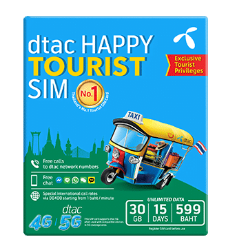 dtac tourist sim karte 15 tage 30gb