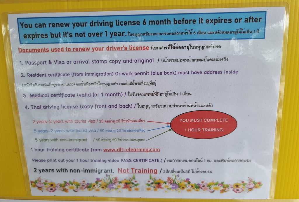 Verlängerung Thai Führerschein